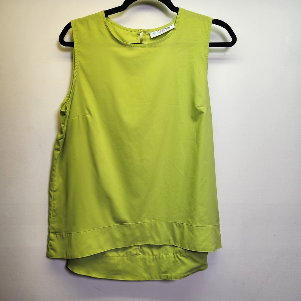 Coolibar Women's St. Tropez Swing Tank Top Med Keyhole Back Hi-Lo Hem Logo